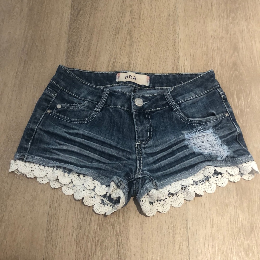 Ripped jean shorts